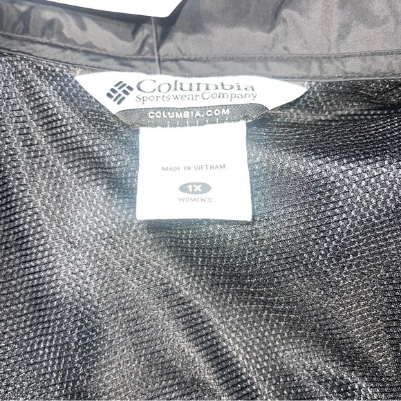 Columbia Women's Black rain shell Jacket 1X - Picture 8 of 11